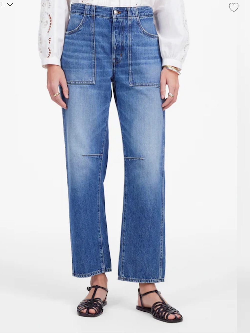 Madewell Darted Barrel Jeans - Blue Petite